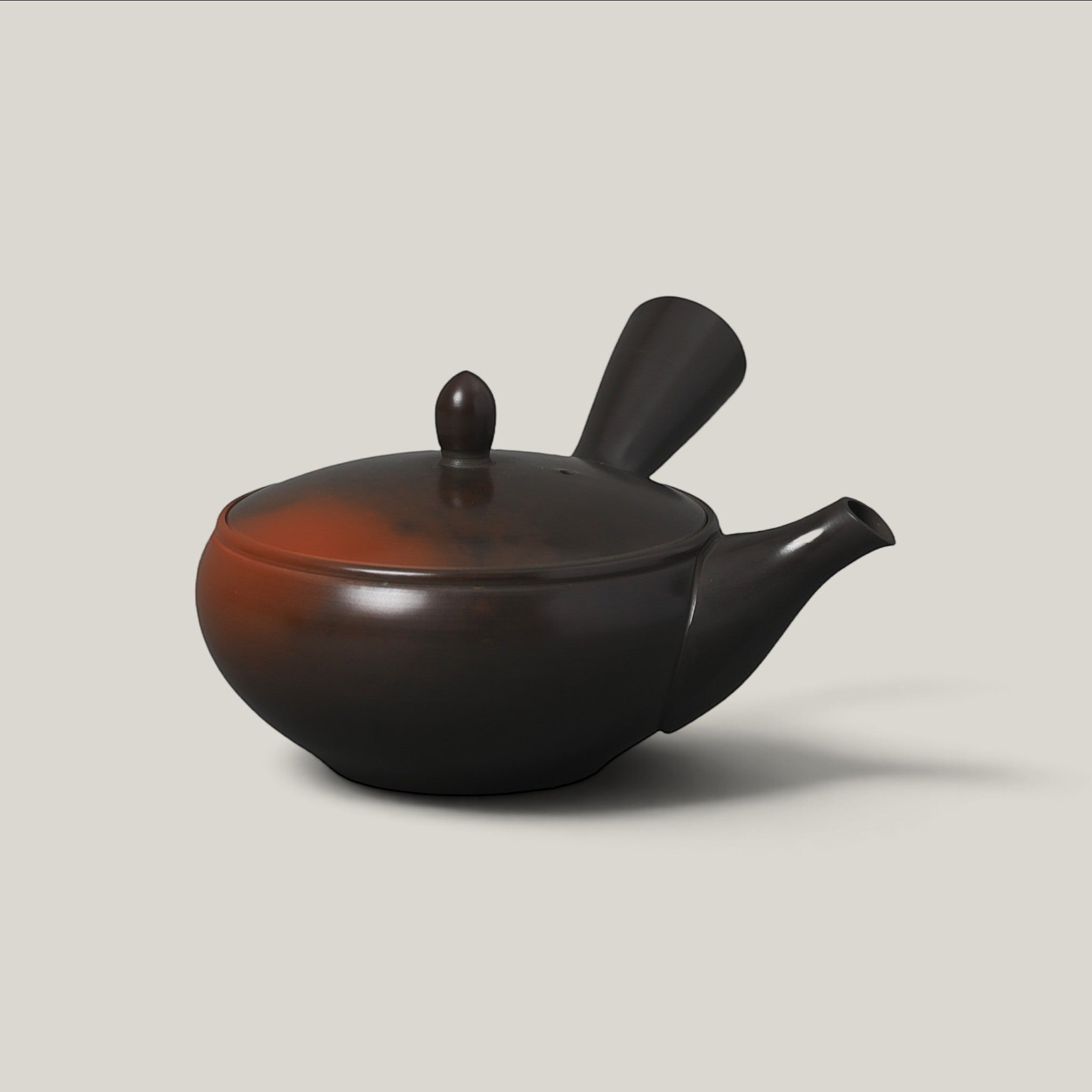 Tokoname Kyusu Teapot Deep Brown-Orange